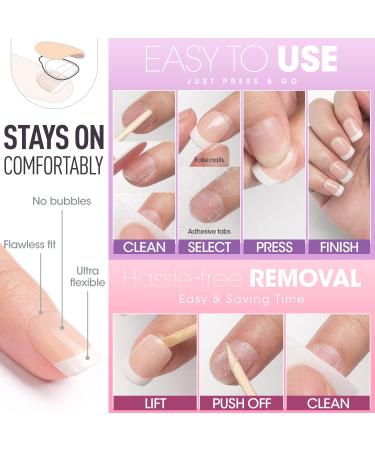 Vamony Press On Nails - 48Pcs Glossy Short Pink Solid Almond Fake Nails Kit for Women & Girls | Press-On Manicure Set with Prep Pad & Mini File - Perfect Christmas Gift - Buy Online on GoSupps.com