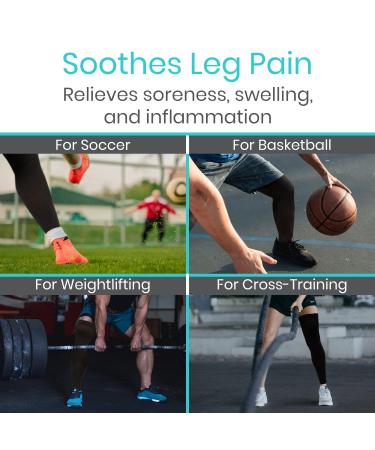 Vive Full Leg Compression Sleeves | Knee Calf & Thigh Support for Men & Women - Ideal for Basketball Football & Running - Medium Size for Shin Splints Relief - Buy Online on GoSupps.com