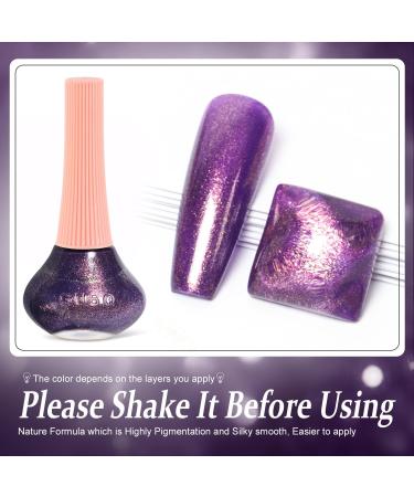 DouborQ Glitter Nail Polish Charm Purple Glimmer Long-lasting Sequins Nail Art Varnish (16) Charm Purple-16 - Buy Online on GoSupps.com