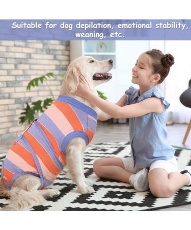 Kuoser Dog Recovery Suit - Breathable Post-Op Body for Male & Female Dogs Anti-Wound Support E-Collar Alternative in Orange & Blue - Buy Online on GoSupps.com