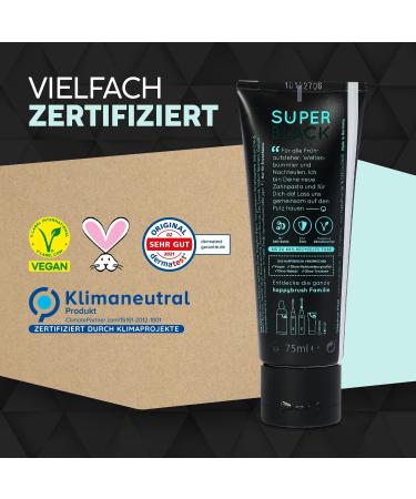 Happybrush Vegan Activated Charcoal Toothpaste - Superblack Mint (5 x 75ml) | Black Toothpaste for Whiter Teeth - International Shipping Available - Buy Online on GoSupps.com