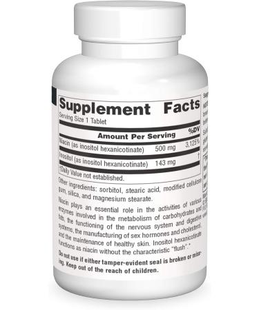 Source Naturals No-Flush Niacin, B-3 for Energy & Cardiovascular Health - 500 mg - 30 Tablets - Buy Online on GoSupps.com