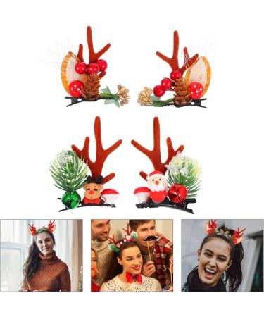 FRCOLOR 2 Pairs Christmas Hair Clips Winter Hair Clips Hair Decoration Deer Horns Hair Holder Kids Bill Hair Clips for Women Elk Antler Antlers Hair Clips Child Clothing Abs - Buy Online on GoSupps.com