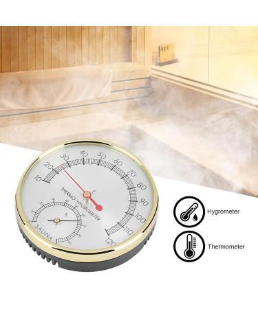 Hygro-Thermometer for Sauna Rooms - Metal Dial 11x11x4 cm | Accurate Temperature & Humidity Measurement - Buy Online on GoSupps.com