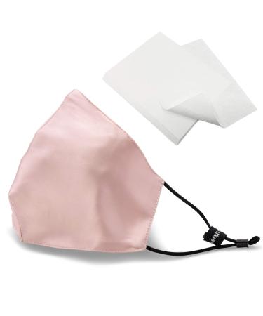 Silkist unisex mouth protection mask 100% silk 3-layer oral and nose protection adjustable ear loops & nose bracket reusable breathable & skin-friendly- cooling in summer ros