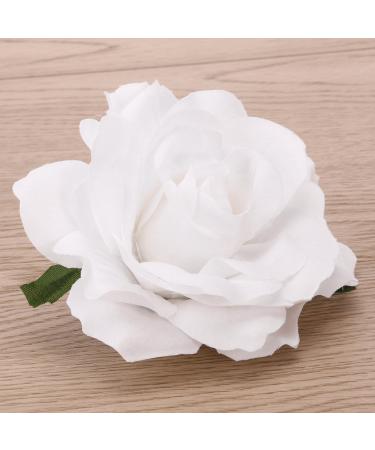 Buy Artificial Large White Rose Hairpin Clips & Brooch for Women | Perfect for Parties & Special Occasions - Buy Online on GoSupps.com