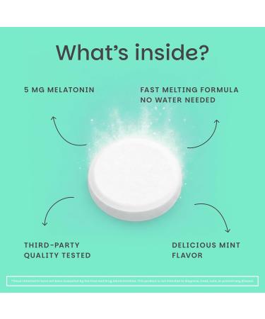EZ Melts Melatonin - Sleep Support Supplement - No Artificial Flavors - Non-GMO & Sugar-Free - Cool Mint - 60 Dissolvable Tablets (60 Servings) Mint 60 Count (Pack of 1) - Buy Online on GoSupps.com
