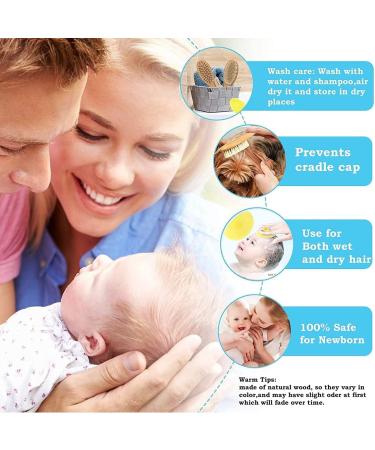 Baby Hair Brush and Comb Set for Newborns & Toddlers Natural Soft Goat Bristles for Cradle Cap Wood Bristles Baby Brush for Massage Perfect Scalp Grooming Hairbrush Comb Kit for Infant Kids Baby Registry Gift - Buy Online on GoSupps.com