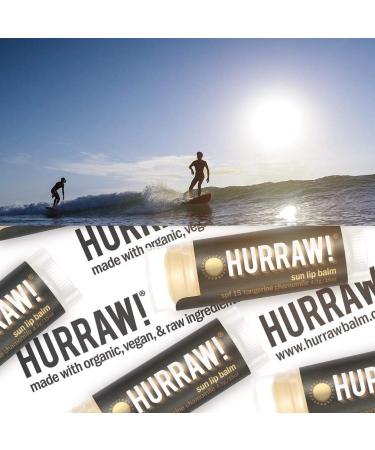 Organic Hurraw! Sun Lip Balm SPF 15 Tangerine Chamomile 5 Pack - Vegan, Gluten Free, Non-GMO, All-Natural - Made in USA - Buy Online on GoSupps.com