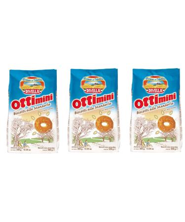 Divella Divella Ottimini Biscotti alle Mandorle Shortbread Biscuits with Chopped Almonds 350 g Set of 3