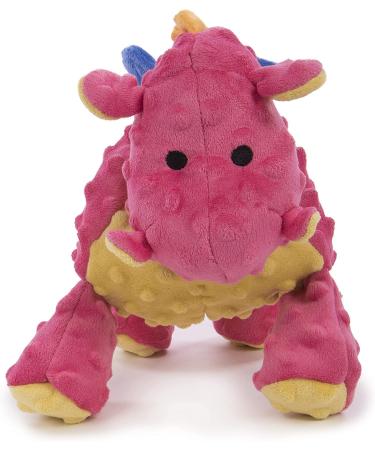 GoDog Dragons Squeaker Plush Dog Toy - Chew Guard Technology - Durable & Chew Resistant - Multiple Styles & Sizes - Large Coral - Buy Online on GoSupps.com