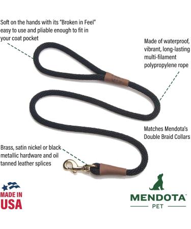 Mendota Pet Snap Leash 3/8" x 4' Hunter Green 3/8 in x 4 ft Hunter Green - Buy Online on GoSupps.com