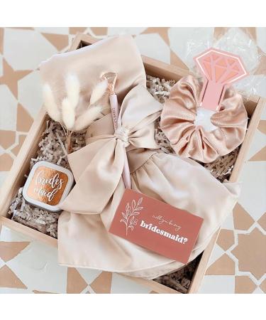 8 Pack Bridesmaid Proposal Hair Ties - Bachelorette Party Favors in White & Champagne - Buy Online on GoSupps.com