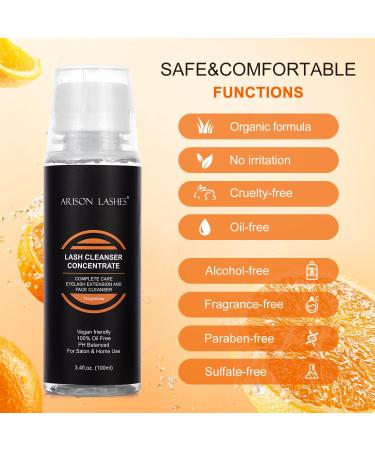 LASH Bath Foam Cleanser - Professional Oil-Free Vegan Lash Shampoo for Eyelash Extensions | 100ml Tangerines - Ganju - Buy Online on GoSupps.com