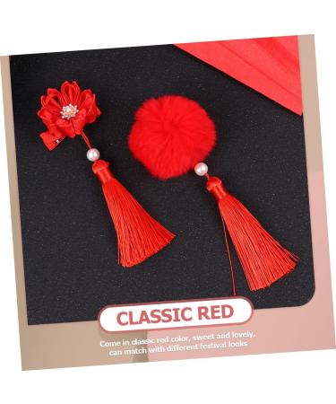 Beavorty 12 Pairs Tassel Hair Ball Hair Clip Girls Barrettes Girls Hair Barrettes Pompom Hair Clips Tassel Hair Accessories Hair Pin Kids Hair Clips for Girls Long Tassel Hair Barrettes Red - Buy Online on GoSupps.com