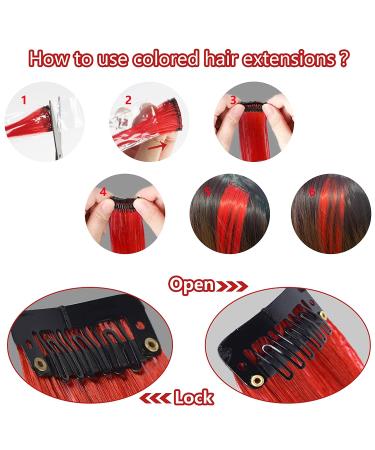 MEckily 22 Pcs Rainbow Colored Hair Extensions - Curly Wavy Clip-in Synthetic Highlights for Kids, Girls, and Women - 17 inch - Buy Online on GoSupps.com