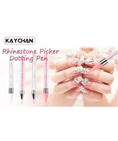 Wax Pencil for Rhinestones with Acrylic Handle | Dual End Rhinestone Picker Dotting Pen | Extra 3 Wax Pen Tips | Crystal Gemstone Applicator Tool for Nail Art - 3 pieces - Buy Online on GoSupps.com