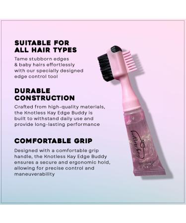 Knotless Kay Edge Buddy - Effortless Edge Control Tool for Sleek Edges - Gentle on All Hair Types - Travel-Friendly & Comfortable Grip - Pink Hair Care Essential - Buy Online on GoSupps.com