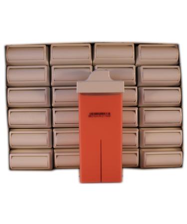 24 wax cartridges (roll-ons) 100 ml pink mini roller head for eyebrow waxing bikini intimate face hair removal