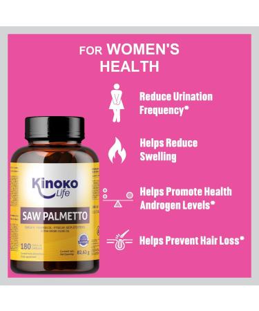 Kinoko Life Saw Palmetto 180 Capsules. Pure Lipid-Sterolic Extract 85-95%. with Omega 9 Pumpkin Seed Oil Pygeum Africanum Saw palmetto Hair. Saw Palmetto Prostate. - Buy Online on GoSupps.com