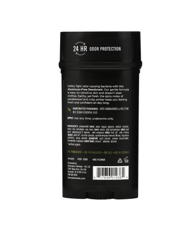 Barrel and Oak Aluminum-Free Deodorant for Men | Natural Sea Salt & Amber Spiced Sandalwood Scent 24-Hour Protection - Buy Online on GoSupps.com