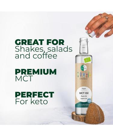 GoKeto BIO MCT Oil C8 500ml Premium MCT Oil C8 from BIO Coconut Oil perfect for a Keto Diet ideal Keto Coffee Creamer for Bulletproof Coffee or Keto Shake MCT Oil vegan Low Carb - Buy Online on GoSupps.com