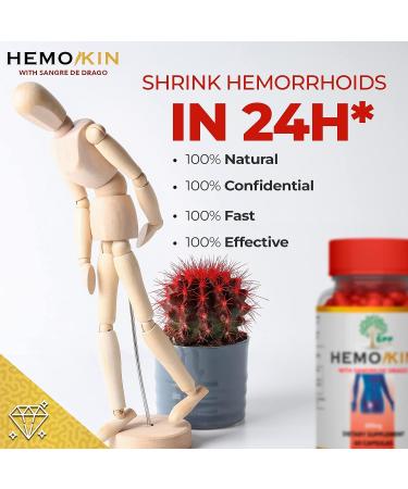 Hemokin with Sangre de Drago Hemorrhoid & Fissure Relief Supplement - 60 Caps | Soothes Itching & Swelling Naturally - Buy Online on GoSupps.com