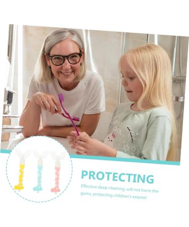 Hapinary 3-St Children's U-Toothbrush | Infant & Kids Training Brush - Manual Mouth Cleaning Tool (1 Pack Sorted Colors) - Buy Online on GoSupps.com