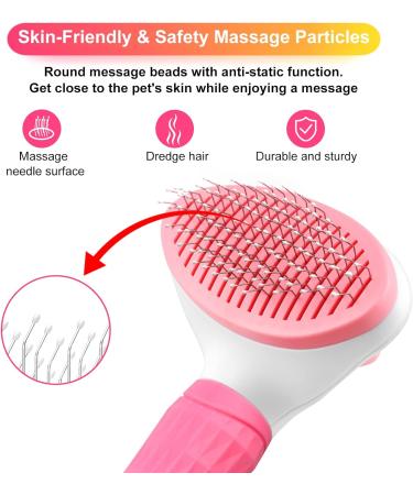 YETEE Dog Grooming Brush Slicker - Shedding Tool for Dogs & Cats - Pink - Buy Online on GoSupps.com