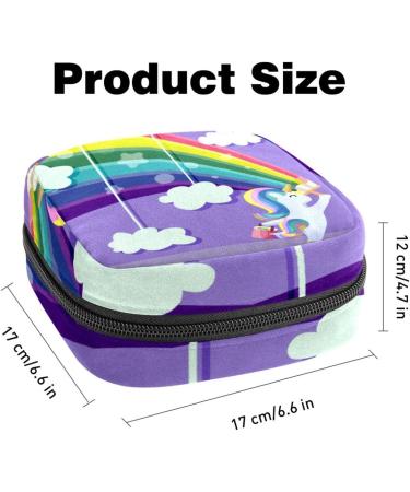 Portable Women s Storage Bags for Bandages Menstrual Pads & Tampons - Magical Rainbow Cartoon Clouds Design - Buy Online on GoSupps.com