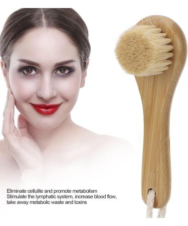 Manual Face Brush Portable Wooden Soft Bristles Cleansing Facial Brush for Facial Body Massage Cleaning Care - Buy Online on GoSupps.com
