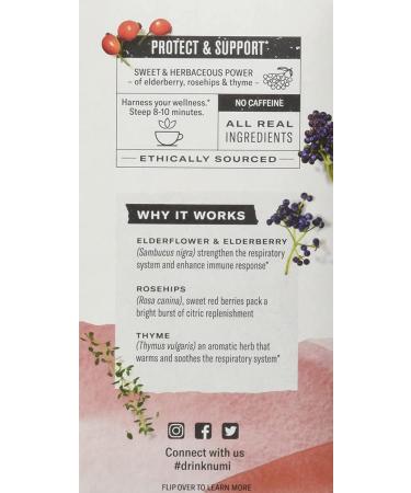 Numi Organic Immune Support Tea Bags - Caffeine Free, Non-GMO, 16 Count - Buy Online on GoSupps.com
