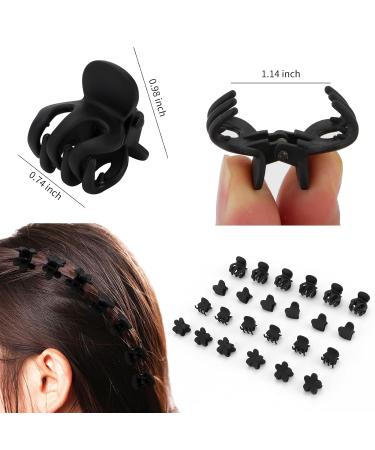 Hapdoo 24pcs Black Mini Matte Hair Claw Clips - Non-slip Strong Hold Hair Accessories for Women and Girls - Buy Online on GoSupps.com
