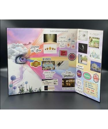 3-in-1 Vision Board Kit with 200+ Motivational Stickers - Manifest Your Goals with Law of Attraction | Foldable & Decorative Dry Erase Board (Zoe) - 27 x 17 - Buy Online on GoSupps.com