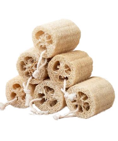 Natural Loofah Sponge Shower Exfoliating Bath Body Scrubber - 6pcs - Buy Online on GoSupps.com
