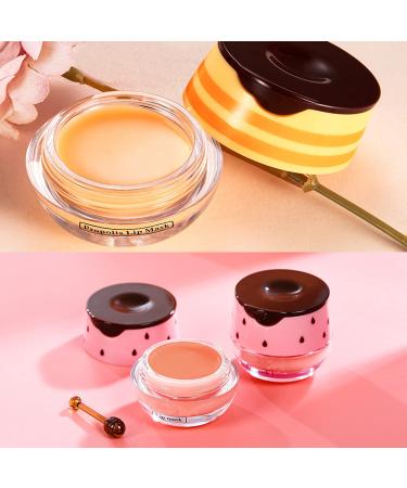 Bee Balm Lip Balm Honey Pot - 2 PCS Set with Honey & Strawberry, Propolis Moisturizing Formula for Hydrated and Smooth Lips - Prevent Dryness and Cracks, Exfoliating Lip Scrub for Wrinkle Care - Buy Online on GoSupps.com