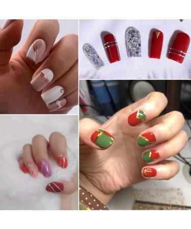 JAKSSO 3D Metallic Nail Stickers - 12 Sheets Gold Silver Nail Decals for Acrylic Nails - DIY Nail Art Chains, Stripes, Lines - Manicure and Salon - Buy Online on GoSupps.com