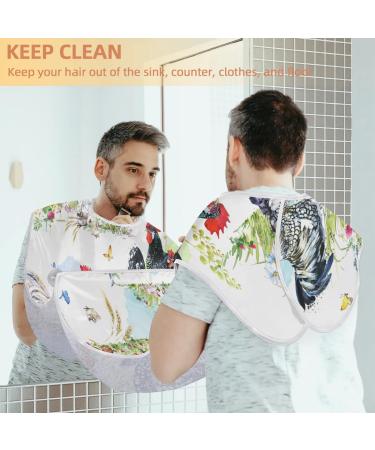 Chickens Beard Bib Apron - Non-Stick Waterproof Hair Catcher for Men | Grooming Cape with Suction Cups | Perfect Gift for Beard Care - Buy Online on GoSupps.com