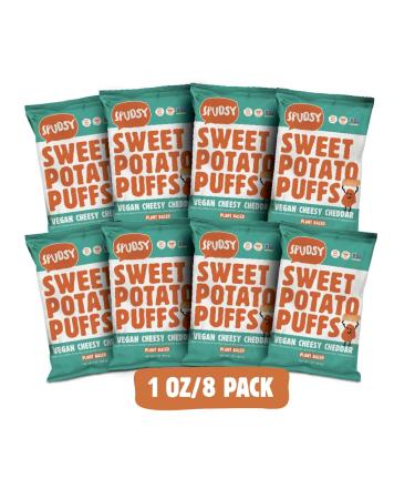 Spudsy Sweet Potato Puffs | Vegan, Gluten Free Snacks | Plant-Based, Allergen-free, Non-GMO, Kosher, Superfood Snack | Vegan Cheesy Cheddar (8 Pack, 1 oz Bags) 4. Vegan Cheesy Cheddar 1 Ounce (Pack of 8)