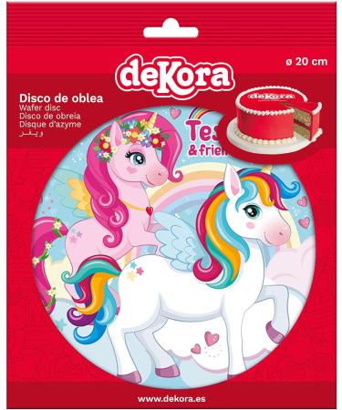 Dekora - Unicorn Edible Image - Children's Birthday Cake Topper Decoration (Wafer Disc 20CM) - Buy Online on GoSupps.com