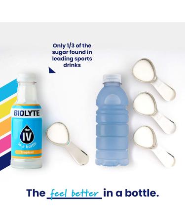 BIOLYTE Electrolyte Drink Tropical 12 Pack - Hydration Supplement with B Vitamins | Amino Acid Energy Drink - Keto-Friendly & Low Sugar - Buy Online on GoSupps.com