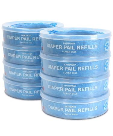 Diaper Pail Refill Bags Compatible with Diaper Pails, Diaper Pail Refills 100% Lock Odor 2240 Count 8 Pack 2240 Count (Pack of 8)