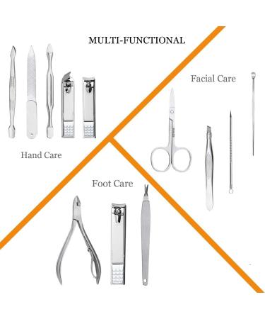 Professional Nail Clippers Kit - Stainless Steel 12Pcs Pedicure Manicure Set for Travel or Home (Rose Gold) - Buy Online on GoSupps.com