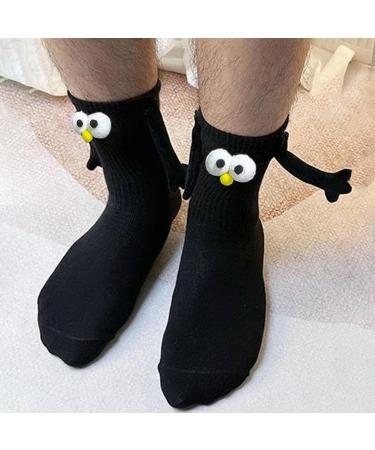 LAAAZY Cute Doll Couple Socks - Funny 3D Magnetic Suction Unisex Novelty Socks for Couples - Black - Buy Online on GoSupps.com