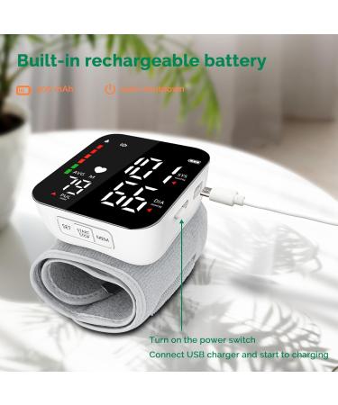 Rechargeable Digital Wrist Blood Pressure Monitor - Automatic Talking Portable with Full LED Display & Carrying Case for Home Use - Buy Online on GoSupps.com