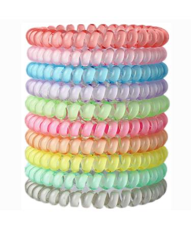 Candy Color 10 Piece Spiral Hair Ties  Coil elastics Hair Ties Multicolor Small Spiral Hair Ties No Crease Hair Coils  Telephone Cord Plastic Hair Ties For Women And Girls - Buy Online on GoSupps.com