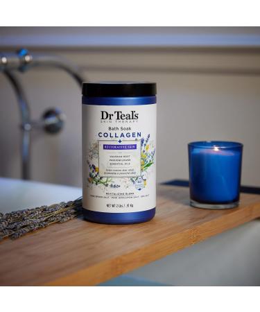 Dr Teal's Collagen + Restorative Skin Therapy Epsom Salt Bath Soak with Valerian Root & Essential Oils, 2 lbs - Buy Online on GoSupps.com