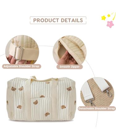 Sonarin Big Capacity Embroidery Baby Diaper Bag | Lightweight Travel Hand Luggage & Shoulder Bag | Stylish Olive Carrying Bag - Buy Online on GoSupps.com