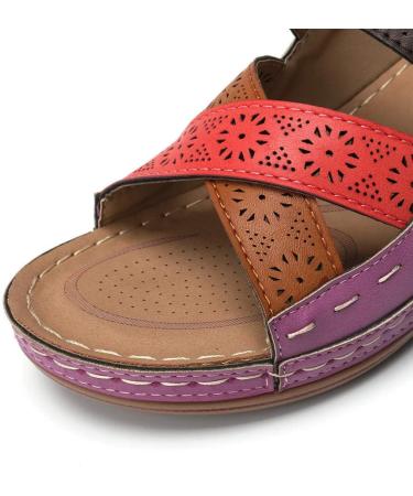 Buy Women's Wedge Heel Open Toe Sandals - Summer Flip-Flops - Synthetic Leather Size 38/40 EU (3 Blue) - Buy Online on GoSupps.com