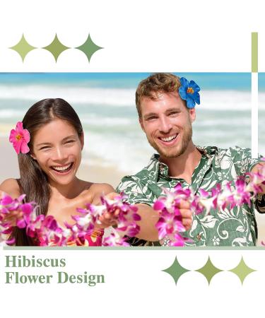 Hibiscus Flower Hair Clip Set - 45 Pcs Foam Hawaiian Flowers for Bridal Wedding, Beach Party Decorations - Color Assorted Women's Hair Clips 3.15-3.54 Inch - Buy Online on GoSupps.com